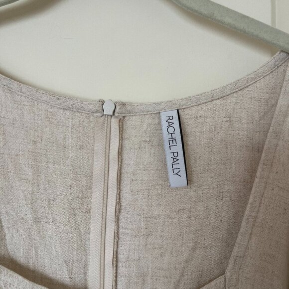 Rachel Pally Linen Blend Beige Doreen Dress Medium - Picture 3 of 5